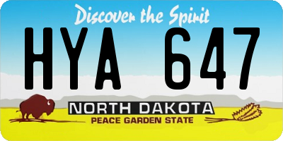 ND license plate HYA647