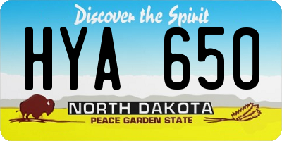ND license plate HYA650