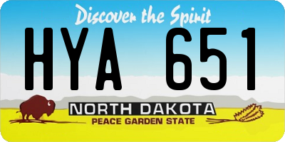 ND license plate HYA651
