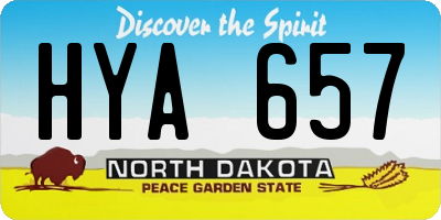 ND license plate HYA657