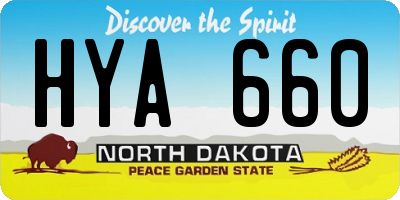 ND license plate HYA660