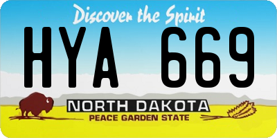 ND license plate HYA669
