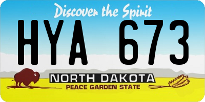 ND license plate HYA673