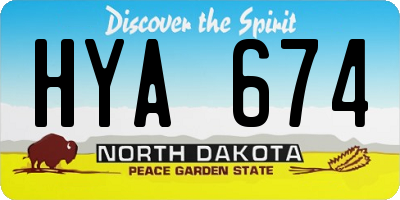 ND license plate HYA674