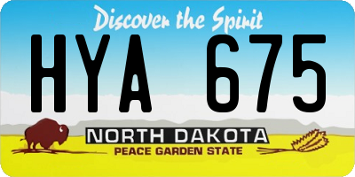 ND license plate HYA675
