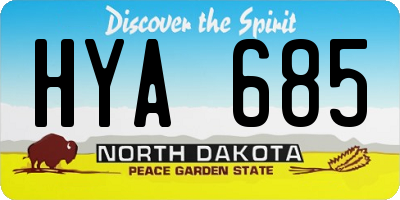 ND license plate HYA685