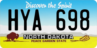 ND license plate HYA698
