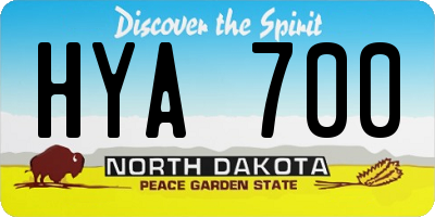 ND license plate HYA700