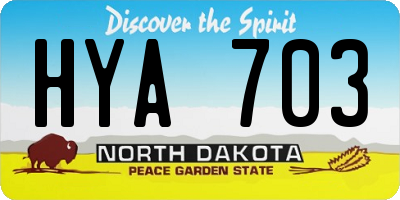 ND license plate HYA703