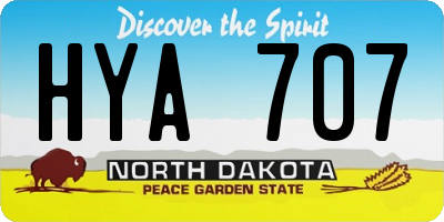 ND license plate HYA707