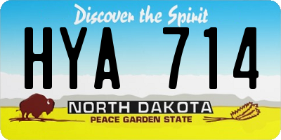 ND license plate HYA714