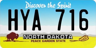 ND license plate HYA716