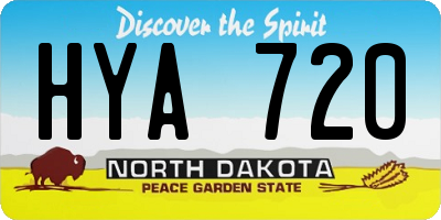 ND license plate HYA720