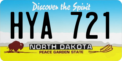 ND license plate HYA721