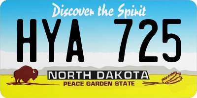 ND license plate HYA725