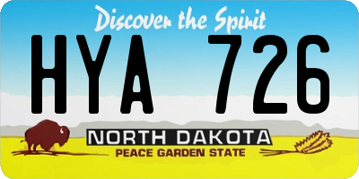 ND license plate HYA726