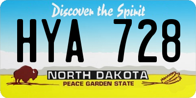 ND license plate HYA728