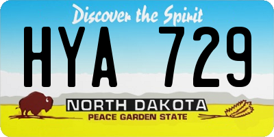 ND license plate HYA729