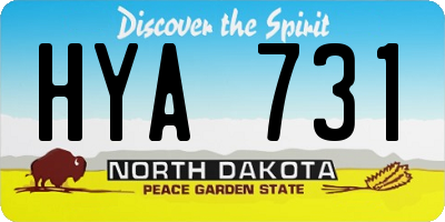 ND license plate HYA731