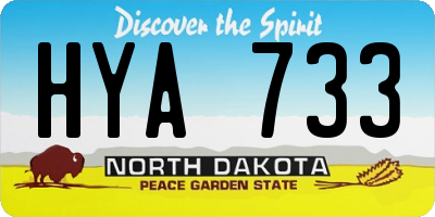 ND license plate HYA733