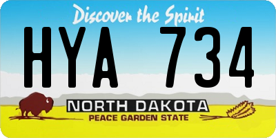 ND license plate HYA734