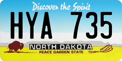 ND license plate HYA735