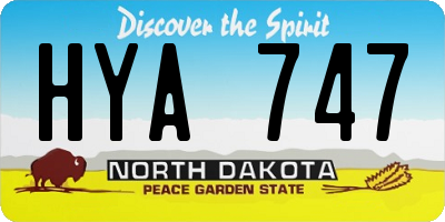 ND license plate HYA747