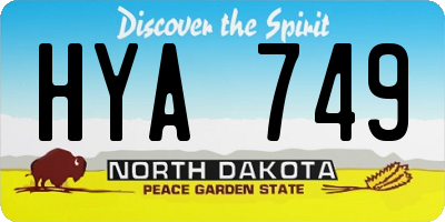 ND license plate HYA749