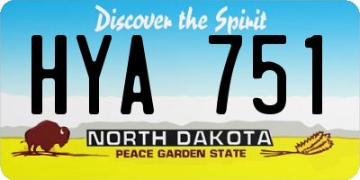 ND license plate HYA751