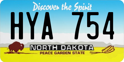 ND license plate HYA754