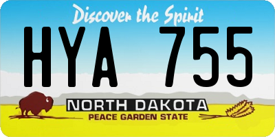 ND license plate HYA755