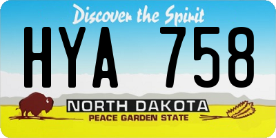 ND license plate HYA758