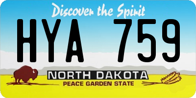 ND license plate HYA759