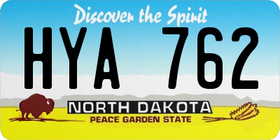ND license plate HYA762