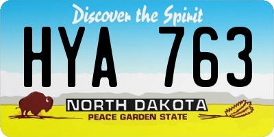 ND license plate HYA763