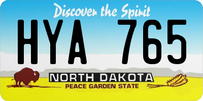 ND license plate HYA765