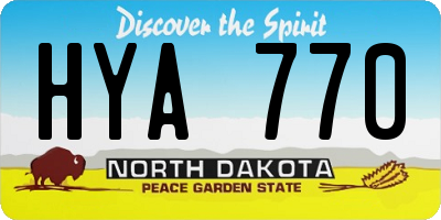 ND license plate HYA770