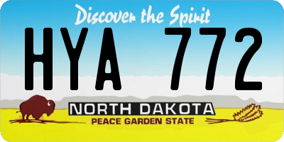 ND license plate HYA772