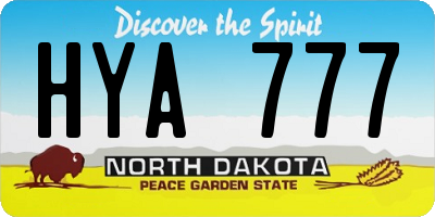 ND license plate HYA777