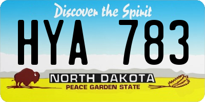 ND license plate HYA783