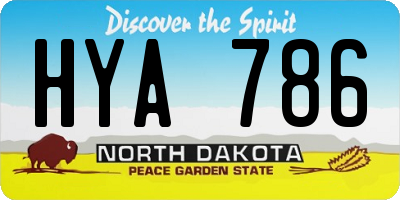 ND license plate HYA786