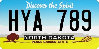ND license plate HYA789