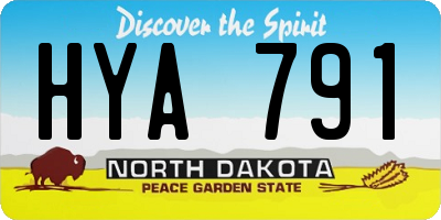 ND license plate HYA791