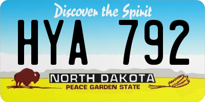 ND license plate HYA792