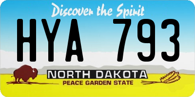 ND license plate HYA793