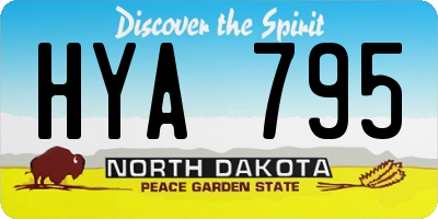 ND license plate HYA795