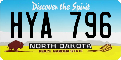 ND license plate HYA796