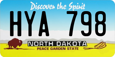 ND license plate HYA798