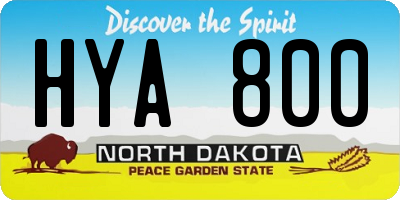 ND license plate HYA800