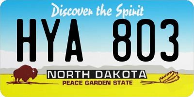 ND license plate HYA803